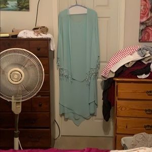 34W Teal dress Romans